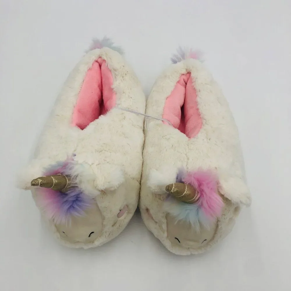 Brand New Cat & Jack Magical Unicorn Plushy Slippers For Girls Size 4/5‎